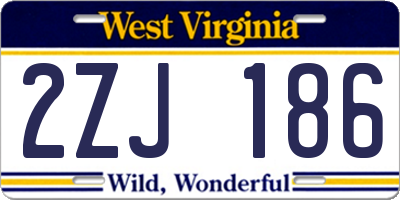 WV license plate 2ZJ186