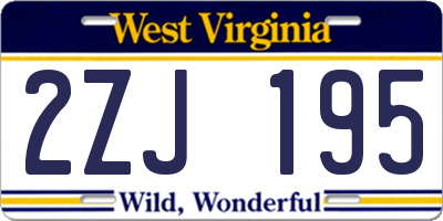 WV license plate 2ZJ195