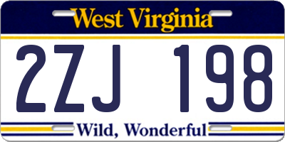 WV license plate 2ZJ198