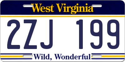 WV license plate 2ZJ199