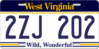 WV license plate 2ZJ202