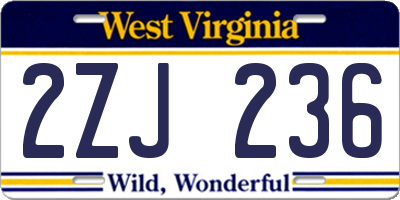 WV license plate 2ZJ236