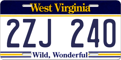 WV license plate 2ZJ240