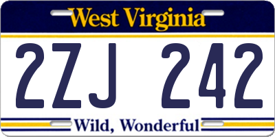 WV license plate 2ZJ242