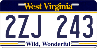 WV license plate 2ZJ243