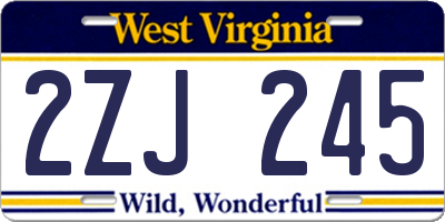 WV license plate 2ZJ245