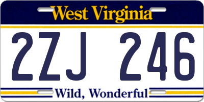 WV license plate 2ZJ246