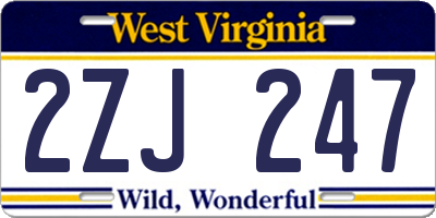 WV license plate 2ZJ247