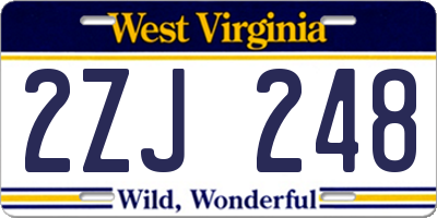 WV license plate 2ZJ248