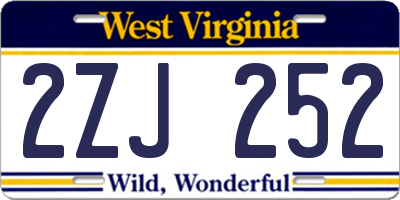 WV license plate 2ZJ252