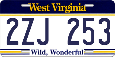 WV license plate 2ZJ253
