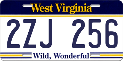WV license plate 2ZJ256
