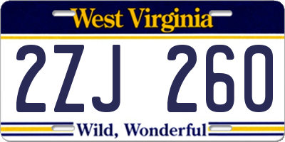 WV license plate 2ZJ260