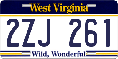 WV license plate 2ZJ261