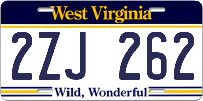 WV license plate 2ZJ262