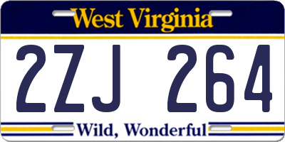 WV license plate 2ZJ264