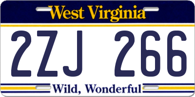 WV license plate 2ZJ266