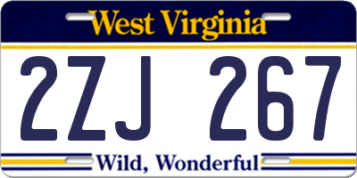 WV license plate 2ZJ267