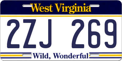 WV license plate 2ZJ269