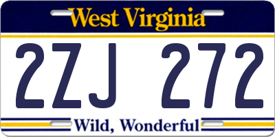 WV license plate 2ZJ272