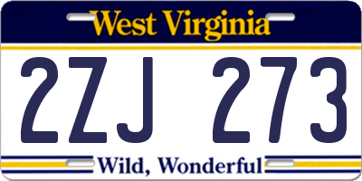 WV license plate 2ZJ273