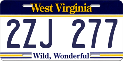 WV license plate 2ZJ277