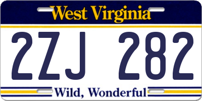 WV license plate 2ZJ282