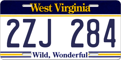 WV license plate 2ZJ284