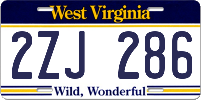 WV license plate 2ZJ286