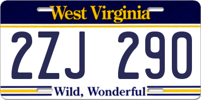 WV license plate 2ZJ290