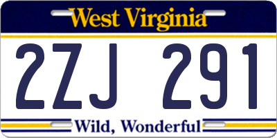 WV license plate 2ZJ291