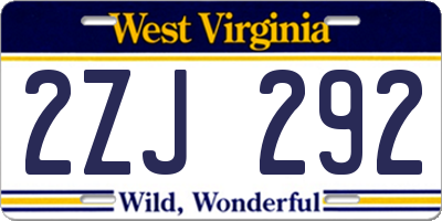 WV license plate 2ZJ292