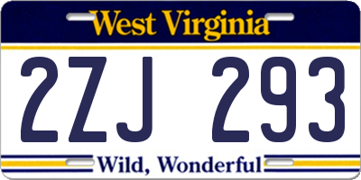 WV license plate 2ZJ293