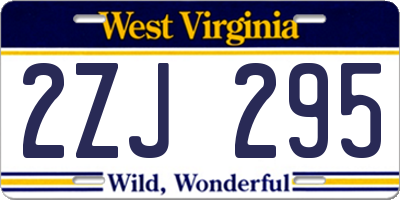 WV license plate 2ZJ295