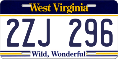 WV license plate 2ZJ296