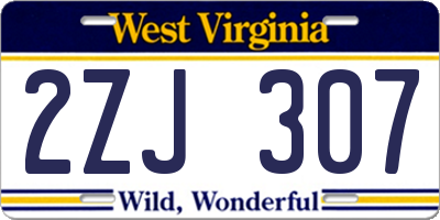 WV license plate 2ZJ307