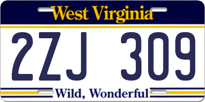 WV license plate 2ZJ309