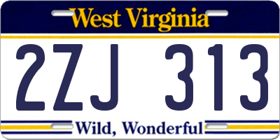 WV license plate 2ZJ313