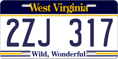 WV license plate 2ZJ317