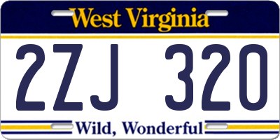 WV license plate 2ZJ320