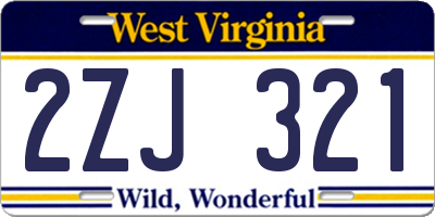 WV license plate 2ZJ321