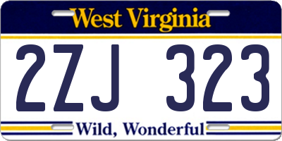 WV license plate 2ZJ323