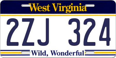 WV license plate 2ZJ324