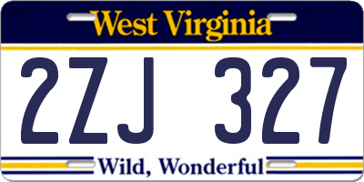 WV license plate 2ZJ327