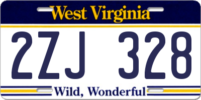 WV license plate 2ZJ328