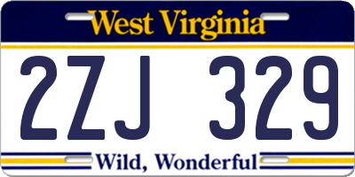 WV license plate 2ZJ329