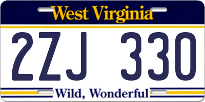 WV license plate 2ZJ330