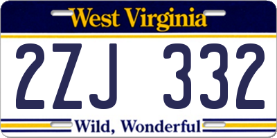 WV license plate 2ZJ332