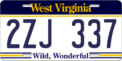 WV license plate 2ZJ337