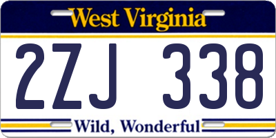 WV license plate 2ZJ338